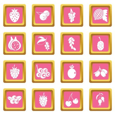 Pembe çilek simgeler