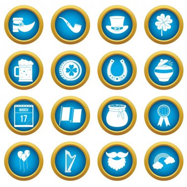 Aziz Patrick simgeleri mavi daire seti