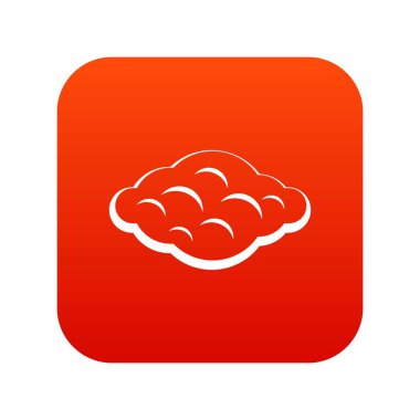 Kıvırcık bulut simgesi dijital kırmızı