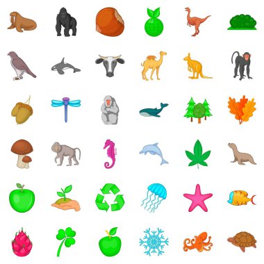 Bizim dünya Icons set, karikatür tarzı