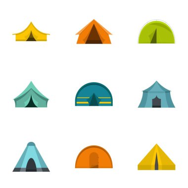 Adı simge seti, düz stil