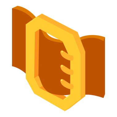 Şık kemer simgesi, izometrik 3d stili