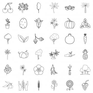 Yeşillik Icons set, anahat stili