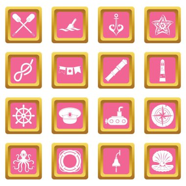 Deniz simgeler pembe