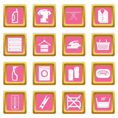 Çamaşırhane simgeler pembe