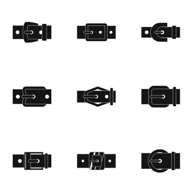 Modern kemer tokası simge seti, basit tarzı