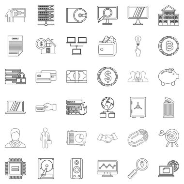 Sözleşme Icons set, anahat stili