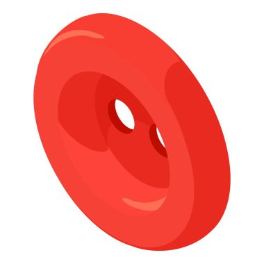 Kırmızı düğme gömlek simgesi, izometrik 3d stili