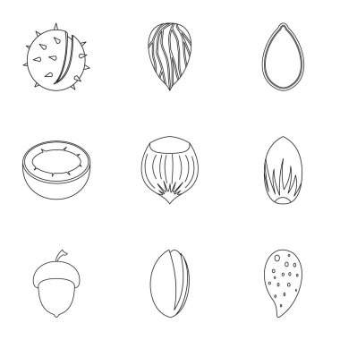 Eko fındık simge seti, anahat stili