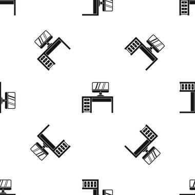 Bilgisayar masası, çalışma alanı'nı desen sorunsuz siyah