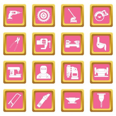 Metal çalışma simgeleri pembe
