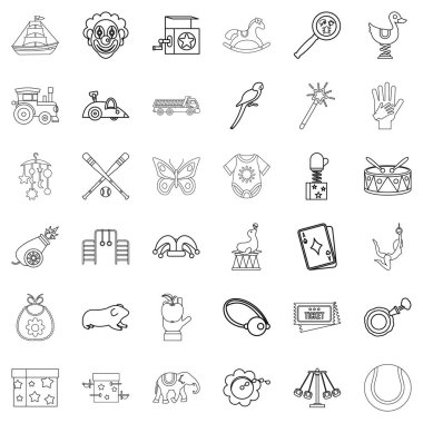 Eğlenceli Icons set, anahat stili