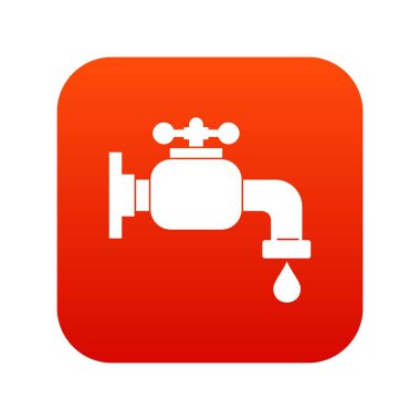 Su dokunun simgesi dijital kırmızı