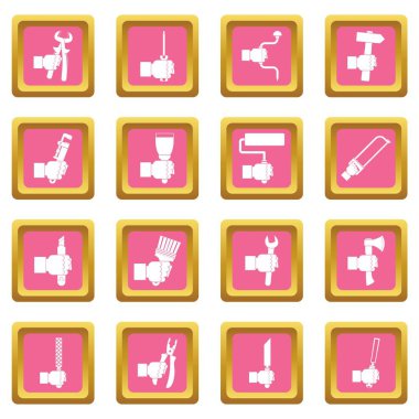 El aracı simgeler pembe