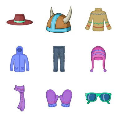 Eşyalarını Icons set, karikatür tarzı