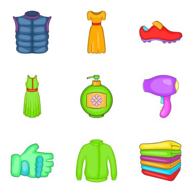 Eşyalarını Icons set, karikatür tarzı