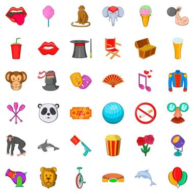 Ayı Icons set, karikatür tarzı