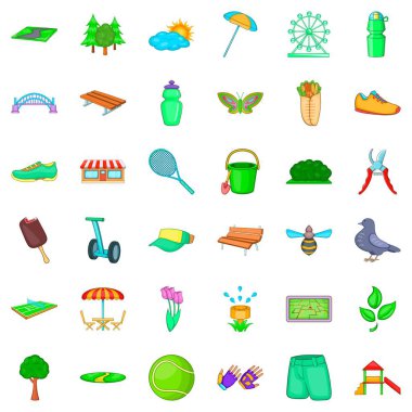 Dönme dolap Icons set, karikatür tarzı