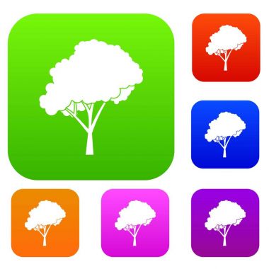 Ağaç yuvarlak taç set koleksiyonu ile