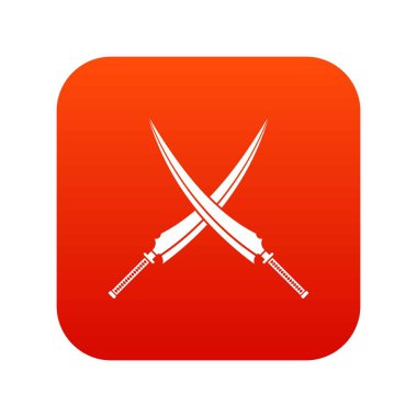 Samuray kılıç simgesi dijital kırmızı