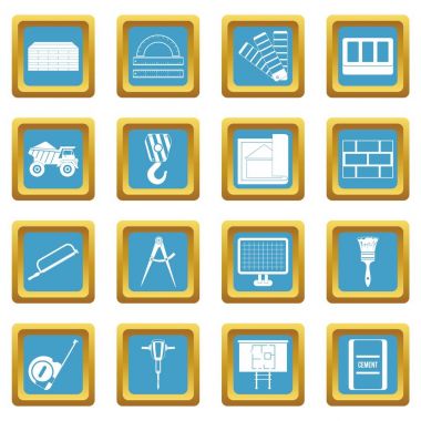 İnşaat simgeler gök mavisi