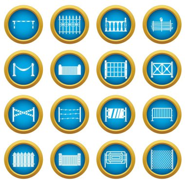 Eskrim simgeleri mavi daire seti