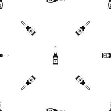 Şişe şampanya desen sorunsuz siyah