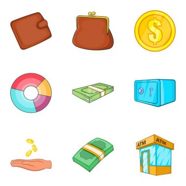 Icons set, karikatür tarzı rüşvet