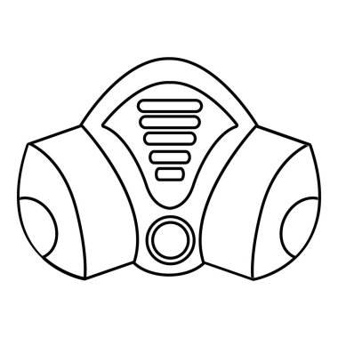 Gaz maskesi simgesi, anahat çizgi stili