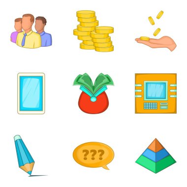 Nakit katkı Icons set, karikatür tarzı