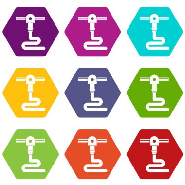 renk altı yüzlü 3D Yazıcı yazdırma simgesi ayarla