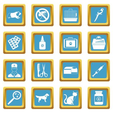 Hayvan hastalıklarıyla ilgili simgeler gök mavisi