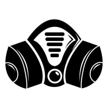 Gaz maskesi simgesi, basit siyah stil