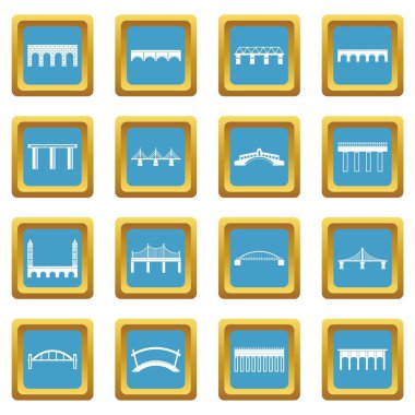 Köprü masmavi Icons set