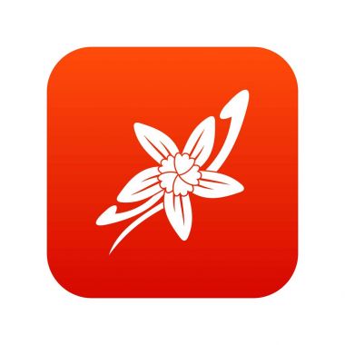 Dijital kırmızı bir çiçek simgesi ile vanilya çubukları