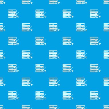 İle veritabanı tornavida ve somun anahtarı desen kesintisiz mavi