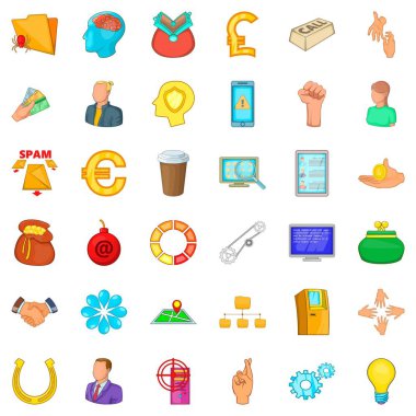 Şirket Icons set, karikatür tarzı