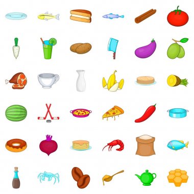 Pişirme Icons set, karikatür tarzı