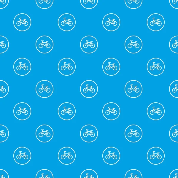 标志的自行车模式无缝蓝色 — 图库矢量图片