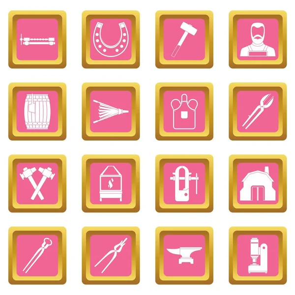 Herrero iconos rosa — Vector de stock
