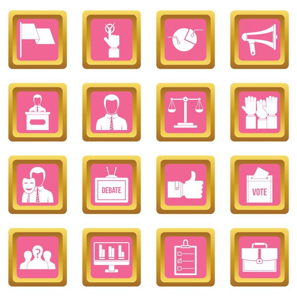 Иконки голосования на выборах розовый
