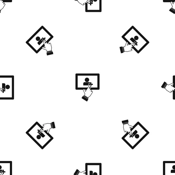 Pantalla táctil tableta clic patrón inconsútil negro — Archivo Imágenes Vectoriales