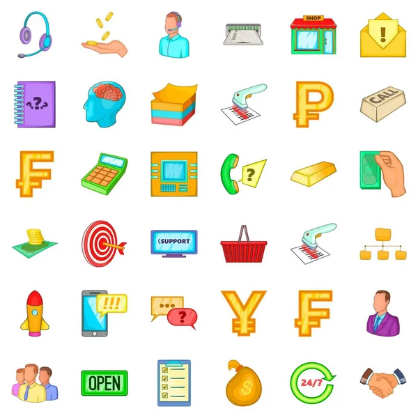 Destek Icons set, karikatür tarzı