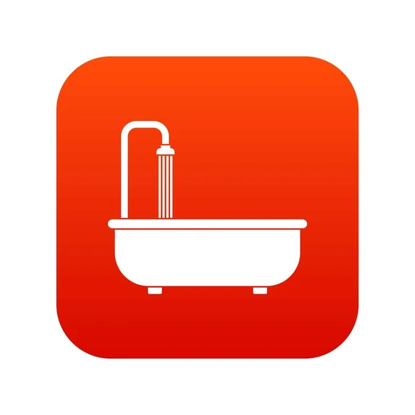 Значок ванної цифровий червоний — стоковий вектор