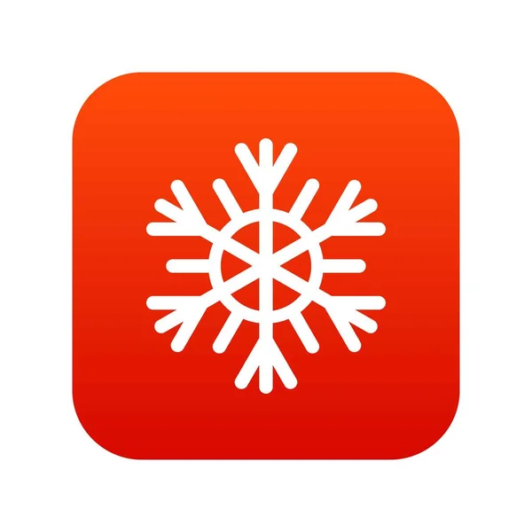 Snowflake icon digital red — Stock Vector