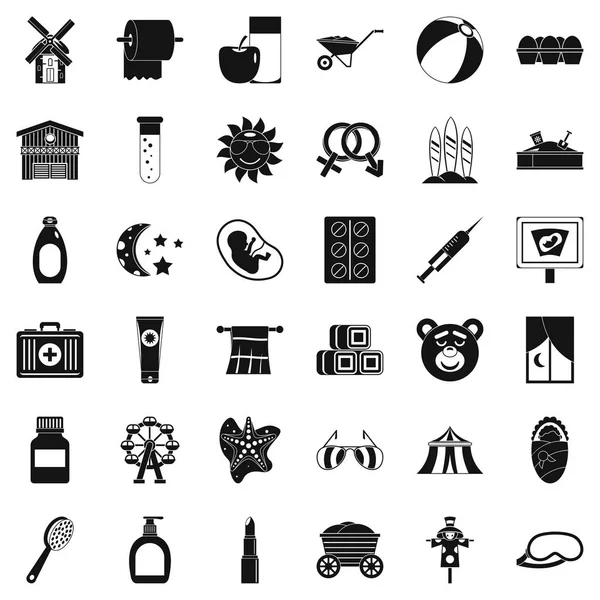 Gebelik Icons set, basit tarzı