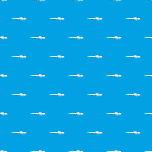 Leguaan patroon naadloze blauw — Stockvector