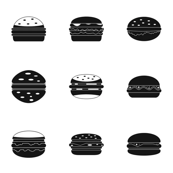 Hamburger icon set, simple style — Stock Vector