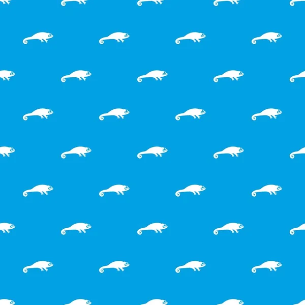 Modèle caméléon bleu sans couture — Image vectorielle