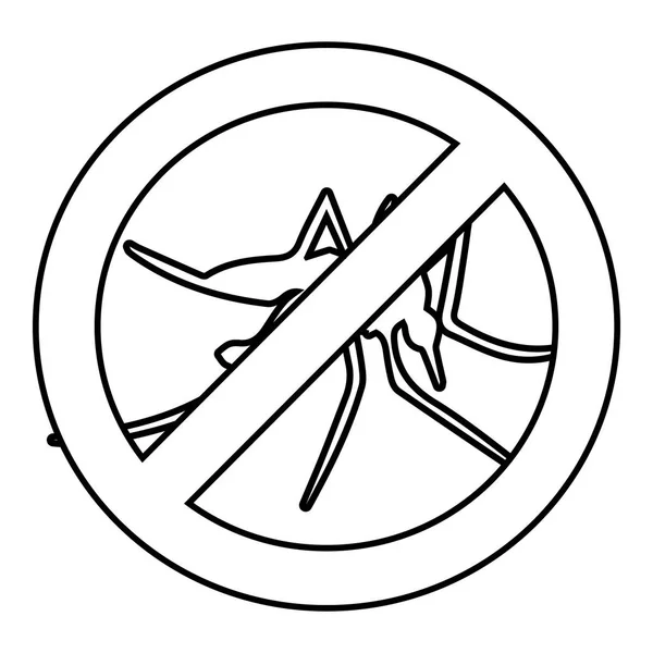 No hay icono de mosquito, estilo de contorno — Archivo Imágenes Vectoriales